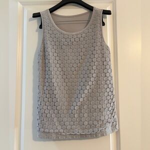 Ann Taylor Loft size XS gray tank top.  Lace in the front and solid back